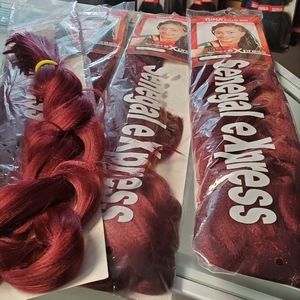 4 packs extra long braiding hair Kanekalon  Burgundy